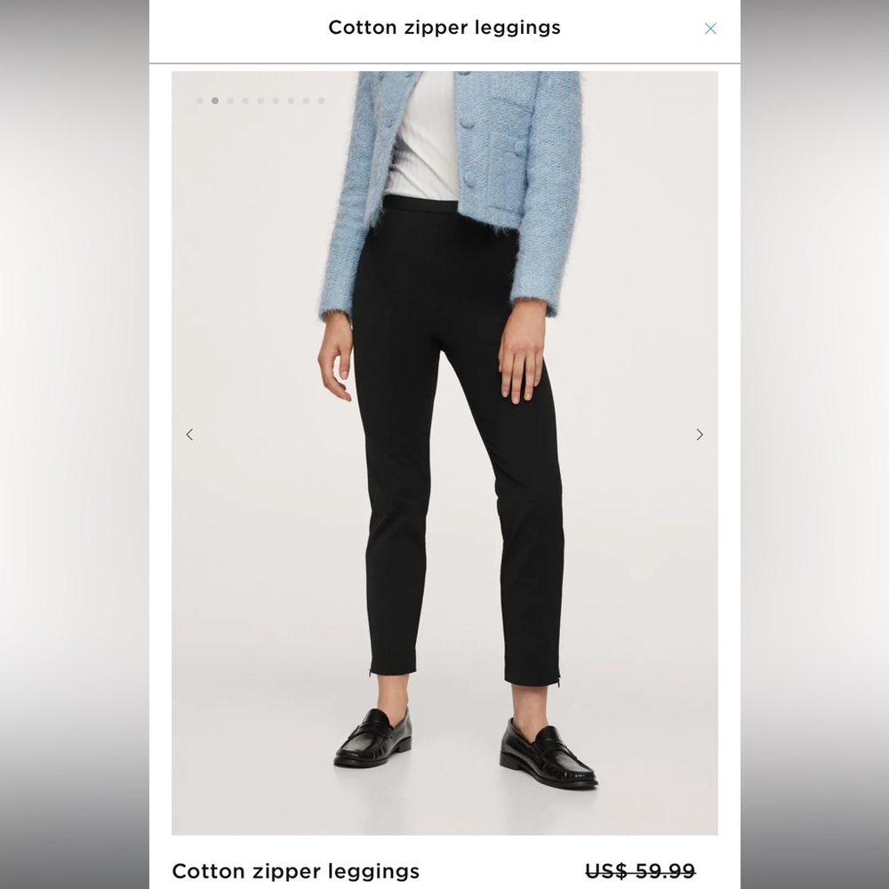 Mango black leggings size S brand new